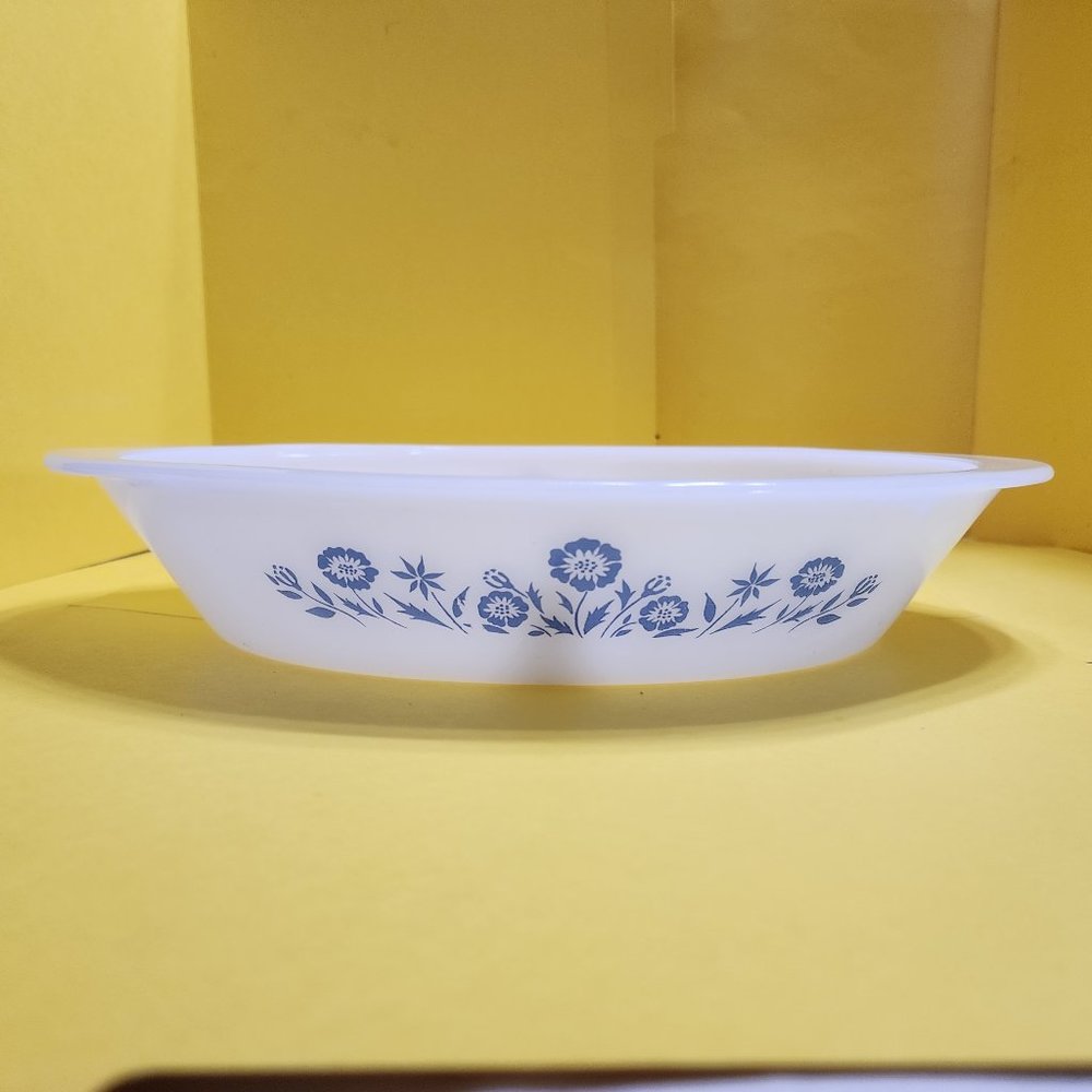 Glasbake Divided Dish 12" x 8.5" Maid of Honor line Blue Floral Vintage 🌼💙